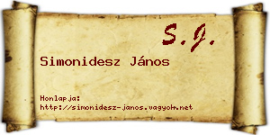 Simonidesz János névjegykártya