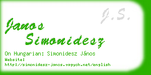 janos simonidesz business card