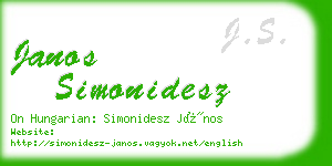 janos simonidesz business card